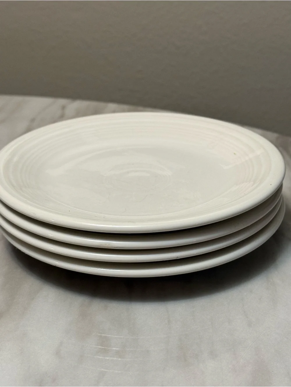 Homer Laughlin USA FIESTA WHITE Salad Plates R 7 1/4” Set Of 4